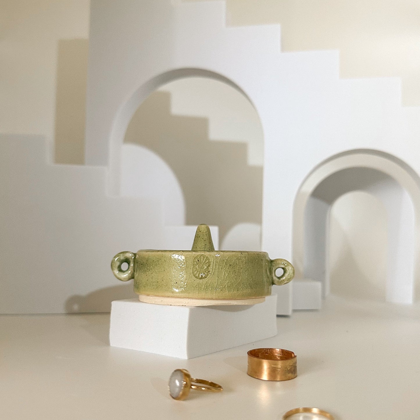 Stardust Ring Holder - Chartreuse Duo